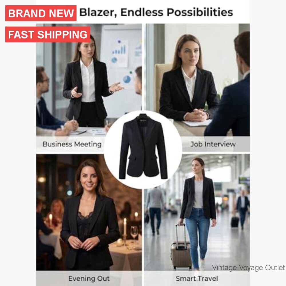 Women's Solid Blazer For Office Work Business Cas… - image 5